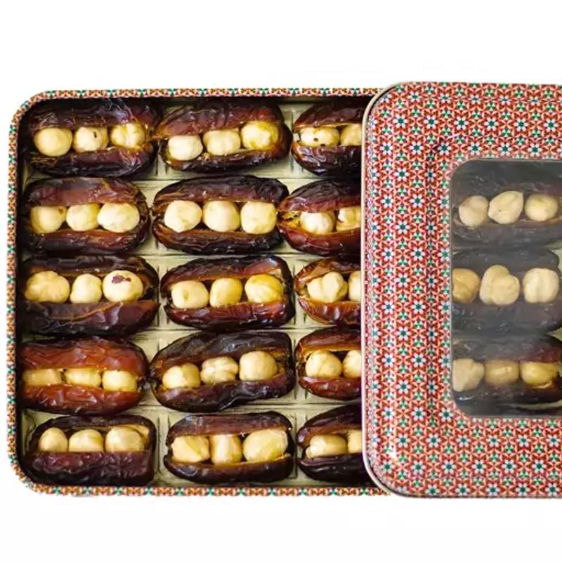 Hazelnut-filled dates
